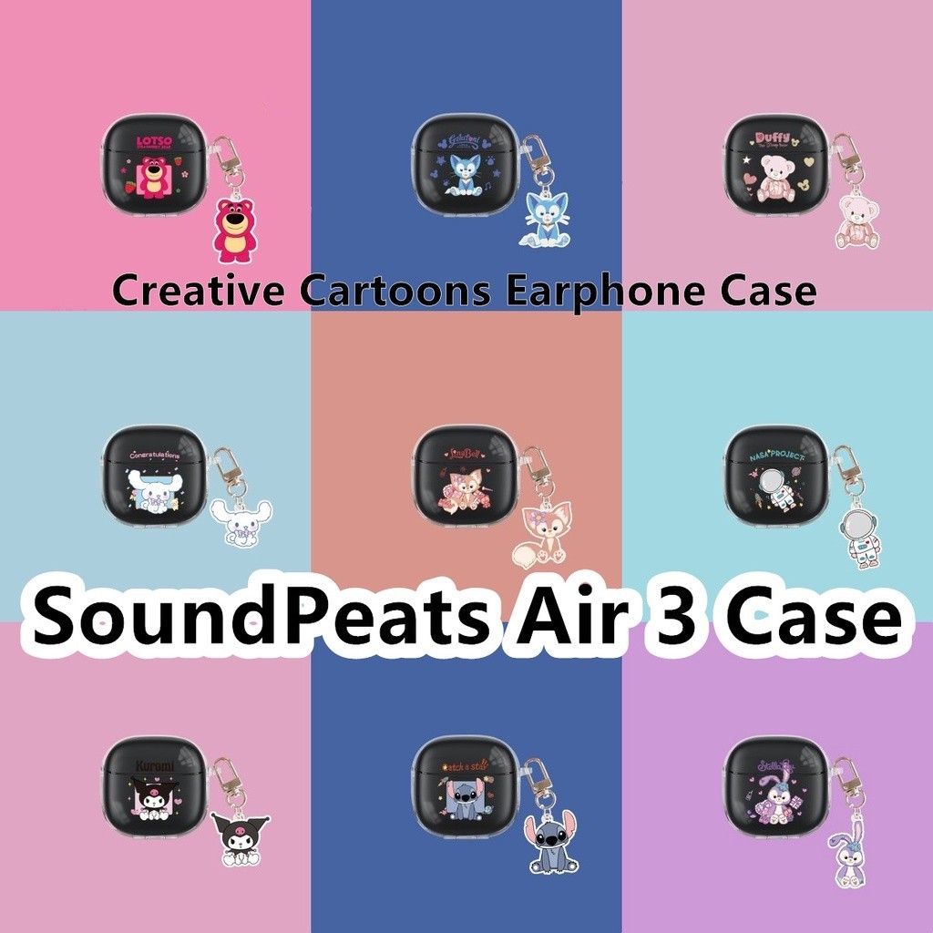 適用於 SoundPeats Air 3 Case 創意卡通透明軟矽膠手機殼耳機套保護套