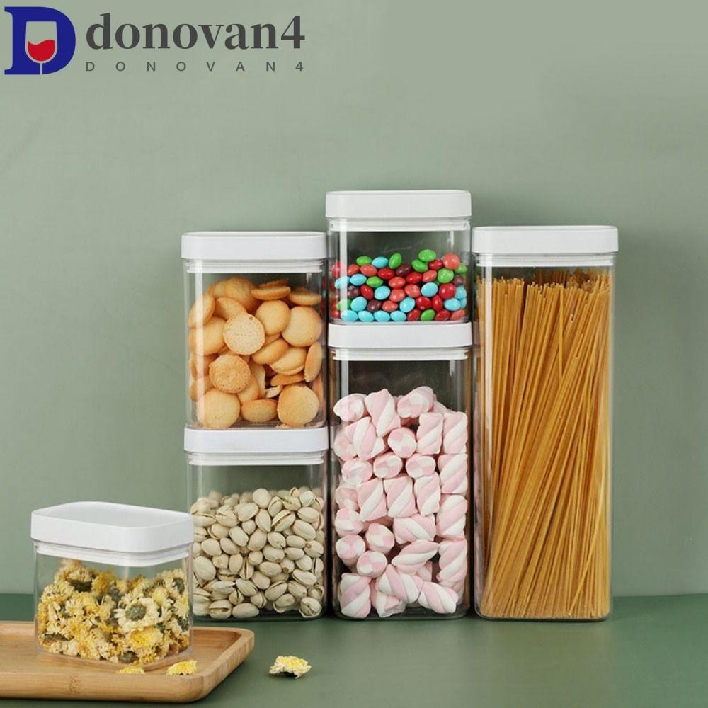 DONOVAN乾食品盒,透明大容量食物儲存盒,多功能防漏密封帶蓋冰箱StorageTank豆子