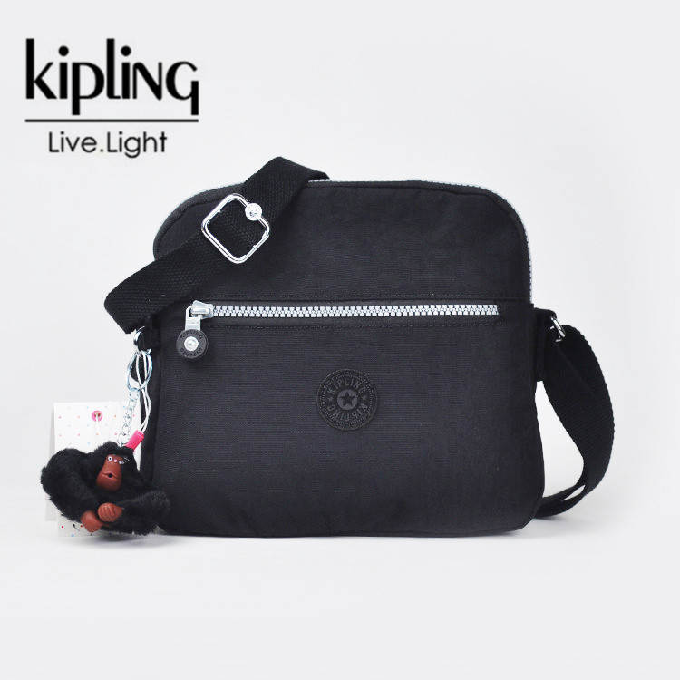 Kipling 女士斜挎單肩小包簡約素色郵差包