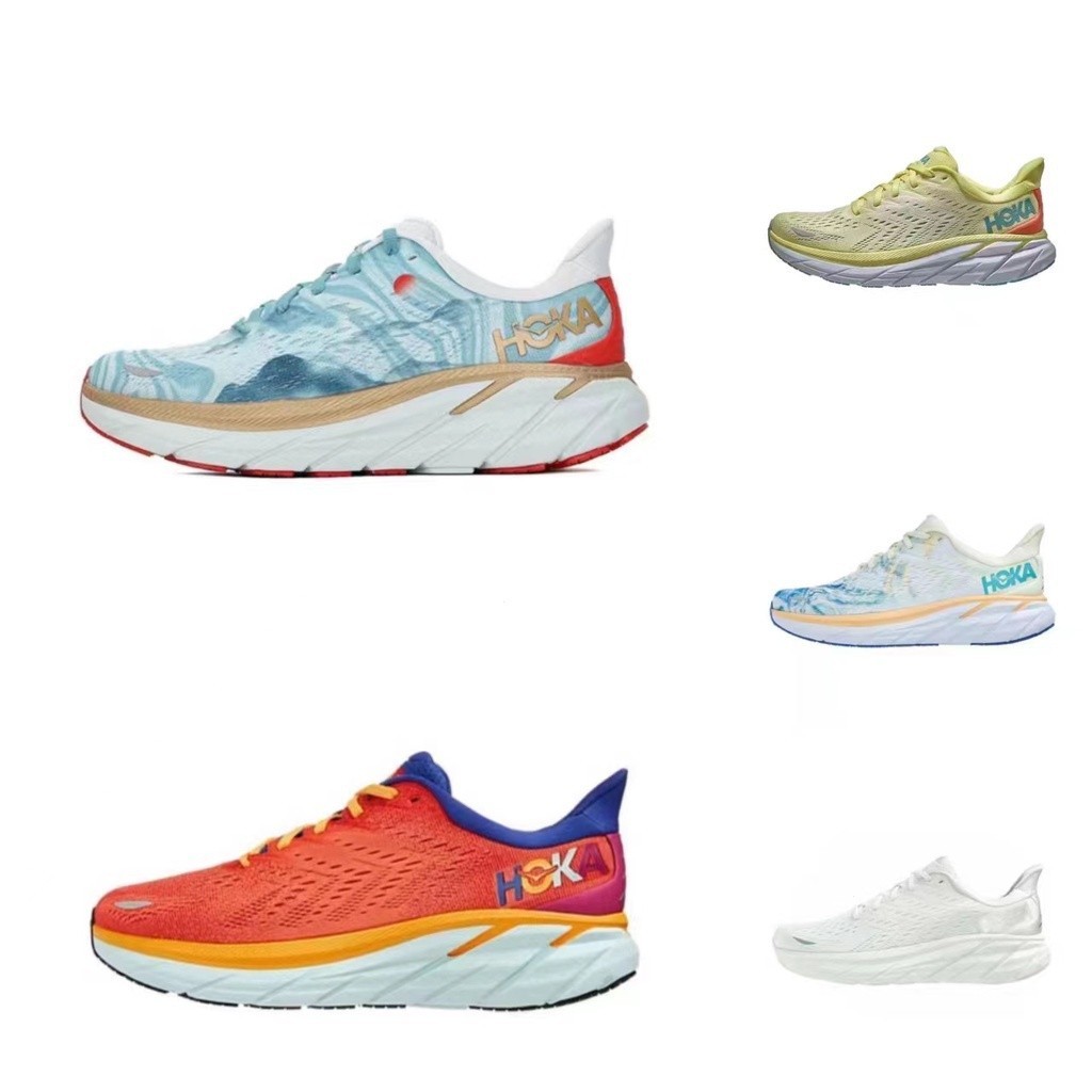 2024新!!! Hoka One Clifton klefton 8 Blue Gold 白紅專業減震公路跑鞋 RXI