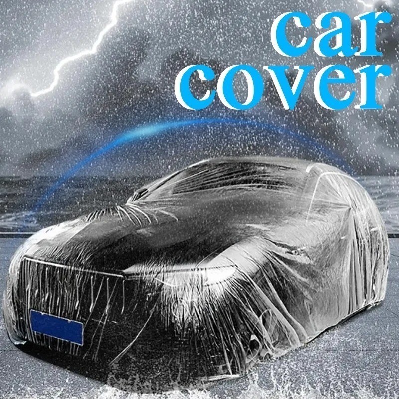 汽車罩保護膜 - 塑料 PE 膜 - 汽車外飾配件 - 一次性透明車罩 - 防水、防曬、防塵
