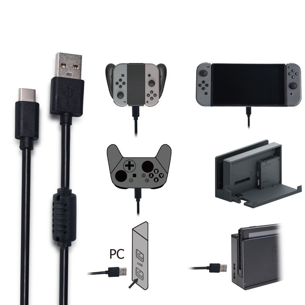 適用於任天堂switch數據線oled充電線ns主機usb type-c電源線lite