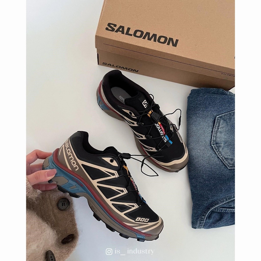 Salomon 越野跑鞋 機能 黑色 472938 黑金