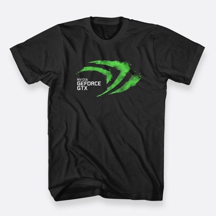 Nvidia Geforce Gtx 遊戲顯卡寬鬆休閒短袖上衣印花棉質男士 T 恤加大碼生日禮物