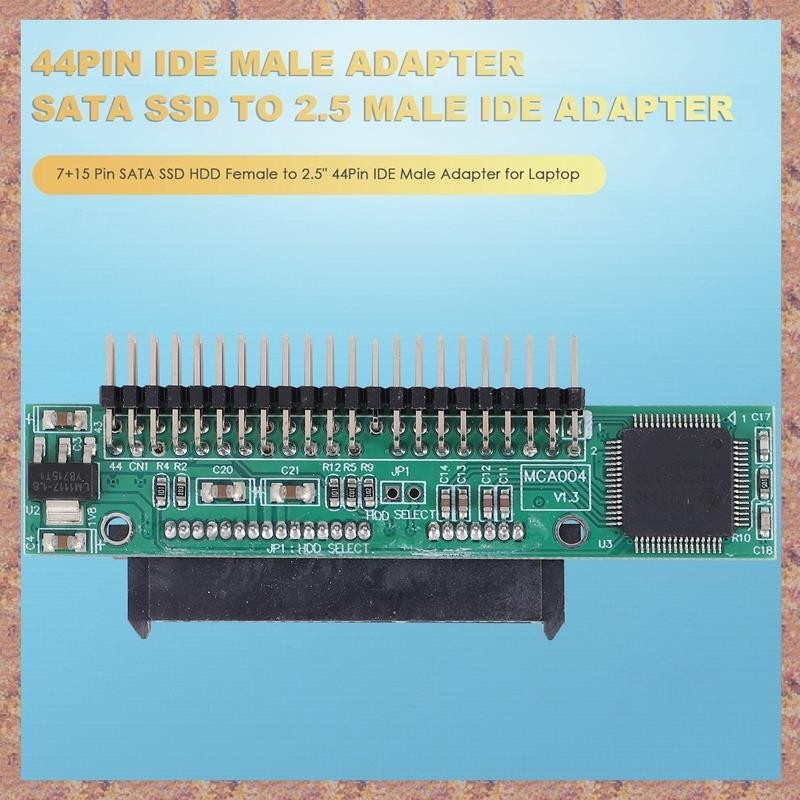 (R E W Y)7+15 Pin SATA SSD HDD 母頭轉 2.5" 44Pin IDE 公頭適配器,適用於筆