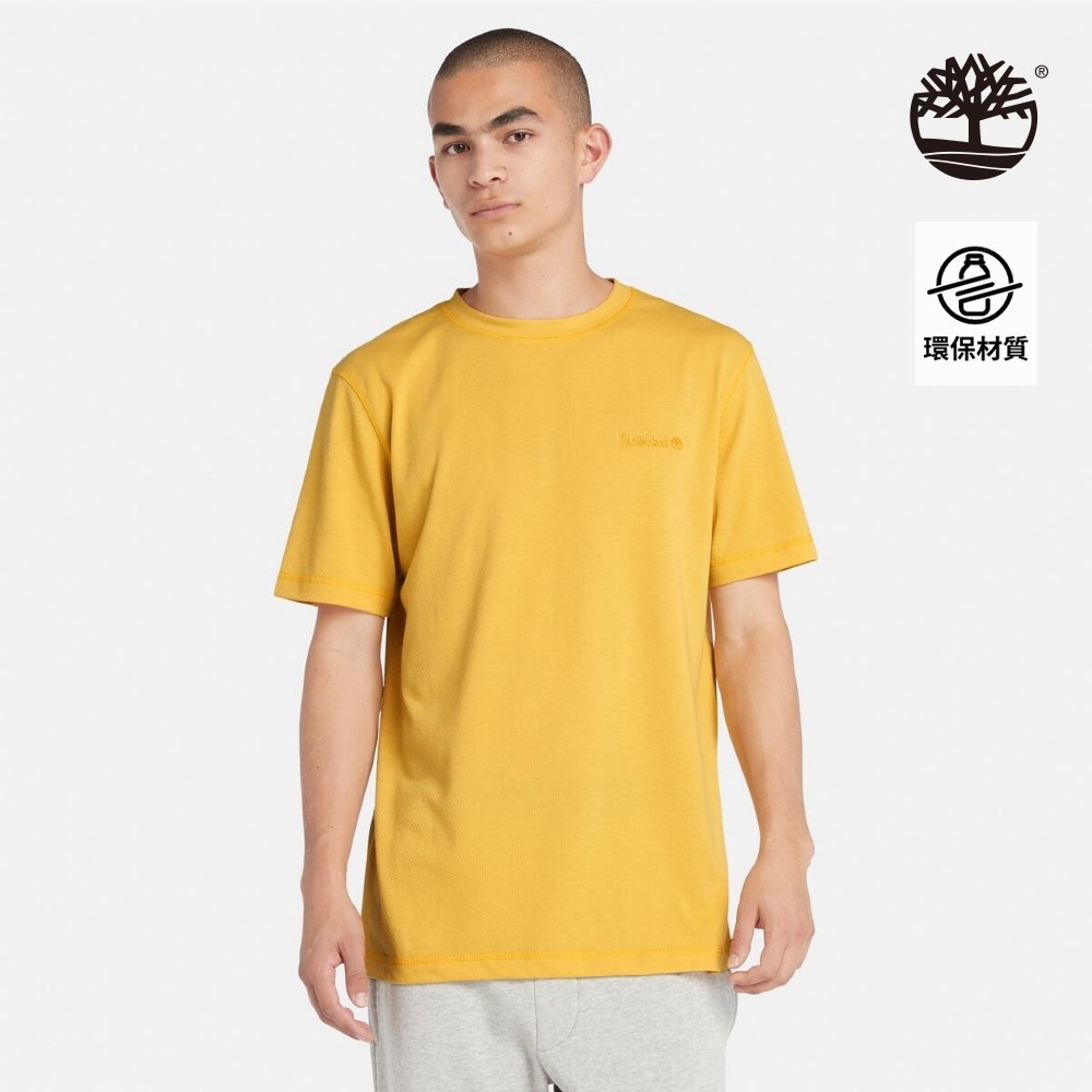 Timberland 男款亮黃色吸濕排汗短袖T恤|A2NYHEG4