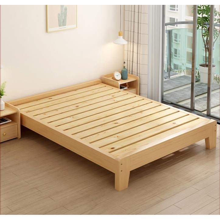 榻榻米實木床架小戶型拼接親子床主卧大床現代簡約無床頭落地矮床 床架 婚床 單人床 雙人床
