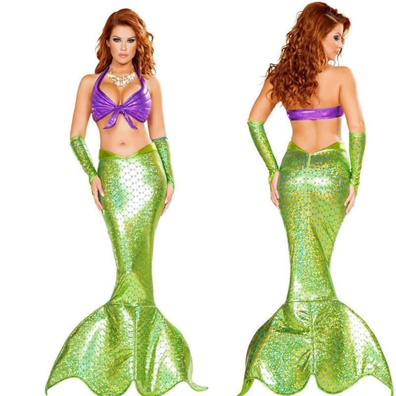 熱賣歐美女版cosplay遊戲 外貿萬聖節美人魚性感服裝 美人魚尾