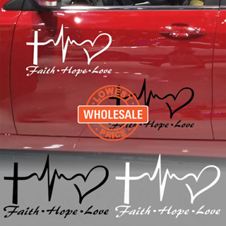 [批發價] Faith HOPE LOVE 汽車貼紙裝飾 - 適用於卡車、摩托車、自行車 - 英文刻字車身車窗貼花 -