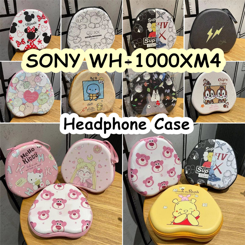 索尼 【現貨】適用於 Sony WH-1000XM4 耳機套簡約卡通耳機耳墊收納包收納盒
