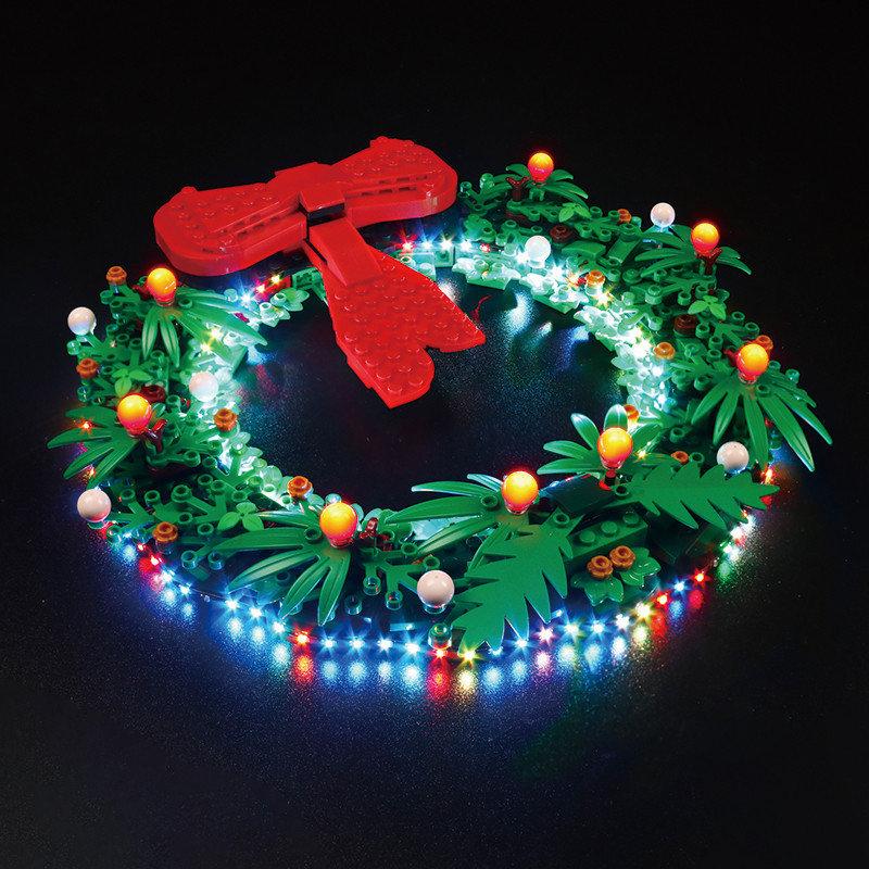 【精品燈飾】適用樂高40426耶誕節日花環LED燈飾DIY燈光配件組套裝