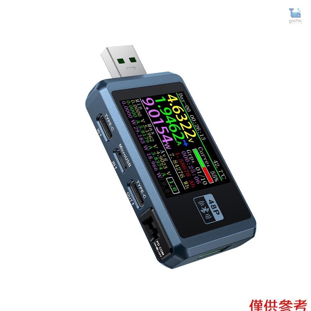 Fnirsi FNB48P 6位顯示測試儀多功能電壓表電流表USB TYPE-C充電設備線路檢測觸發電池容量計算電纜內阻