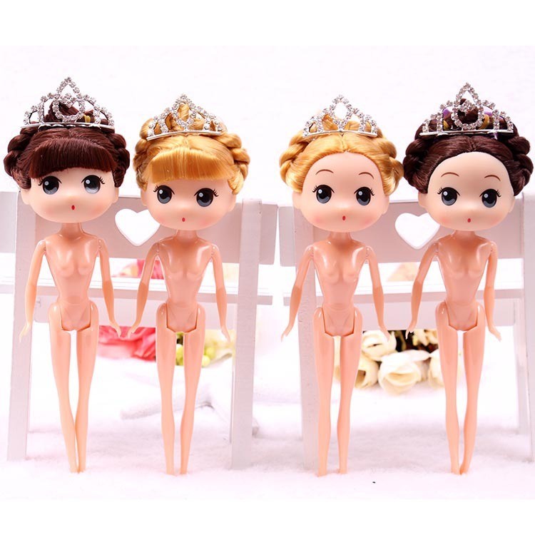 12-18釐米搪膠恆潮迷糊芭比娃娃人偶蛋糕裸娃素體擺件過家家玩具