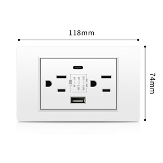 【PSSRISE 派瑟士】118型A18系列PC 阻燃面板牆壁開關插座 電料 帶熒光指示燈 美國品牌 白色 兩年保固