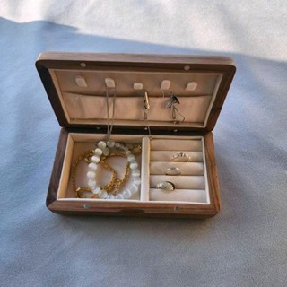 實木首飾盒耳環收納盒珠寶戒指耳飾首飾盒便攜小