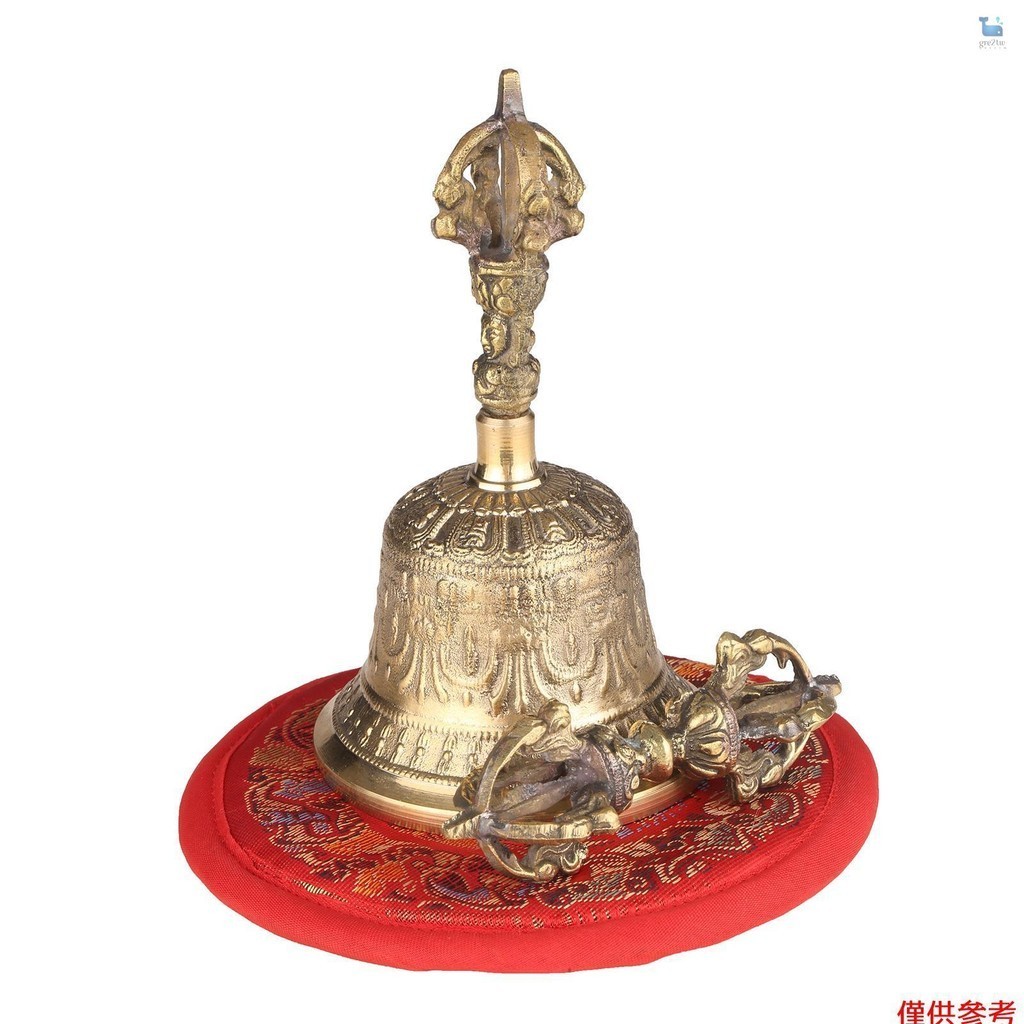 西藏佛教鈴青銅手鈴帶金剛杵襯墊冥想祈禱