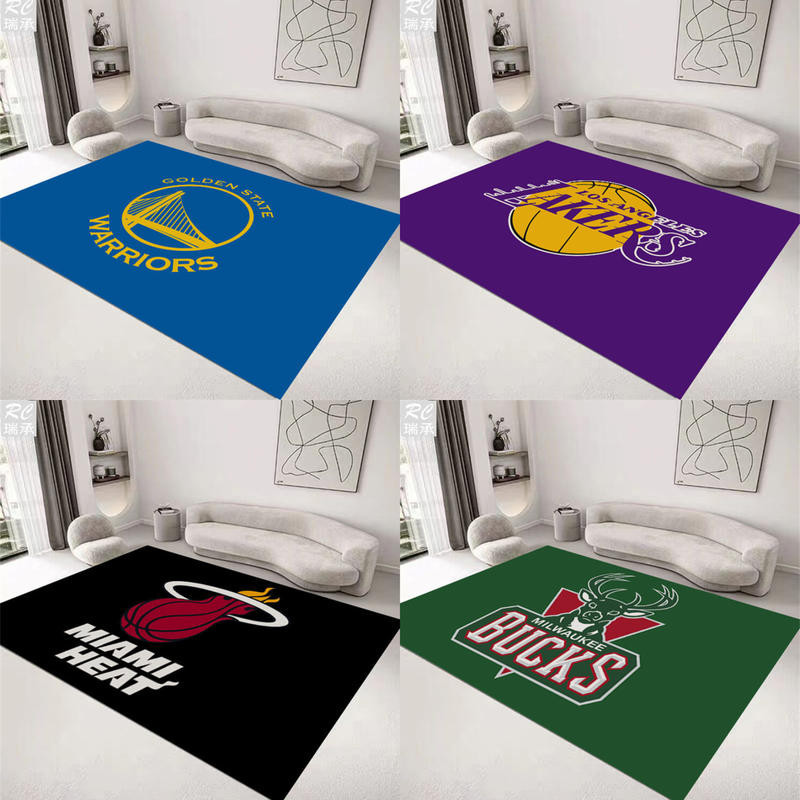 NBA籃球勇士湖人隊標周邊地毯 臥室裝飾地毯 潮流衛生間門口地墊 客制地毯 地墊