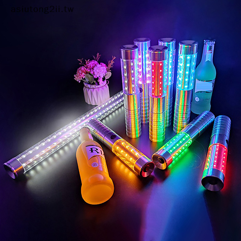 [asiutong2ii] 1 件 LED 頻閃香檳酒瓶服務閃光器適用於 VIP 夜總會 KTV 酒吧 LED 閃光燈棒