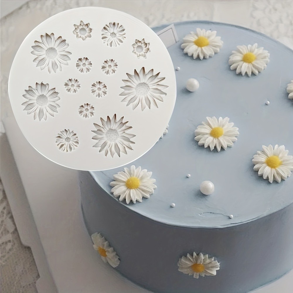 [有貨]1Pc Mini Daisy 3D花卉矽膠模具翻糖工藝蛋糕糖果巧克力糖工藝冰糕點烘焙工具樹脂模具