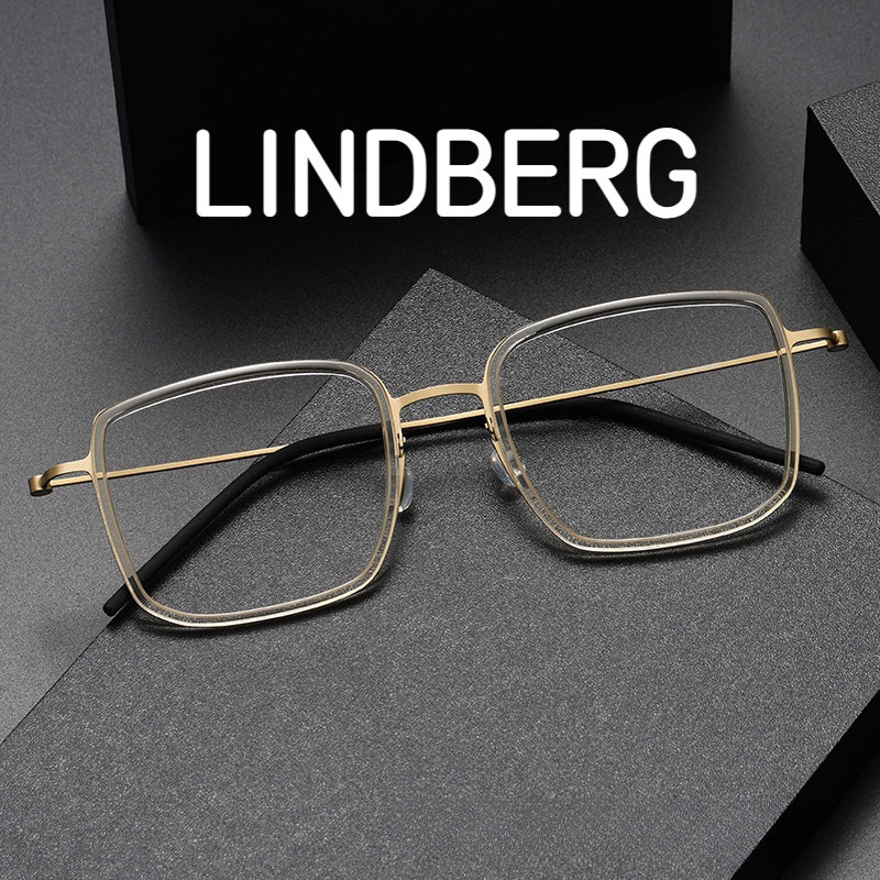 【TOTU眼鏡】LINDBERG林德伯格 超輕7.8克 無螺絲純鈦眼鏡框復古板材5511A大臉玳瑁色方形全框防藍光眼鏡