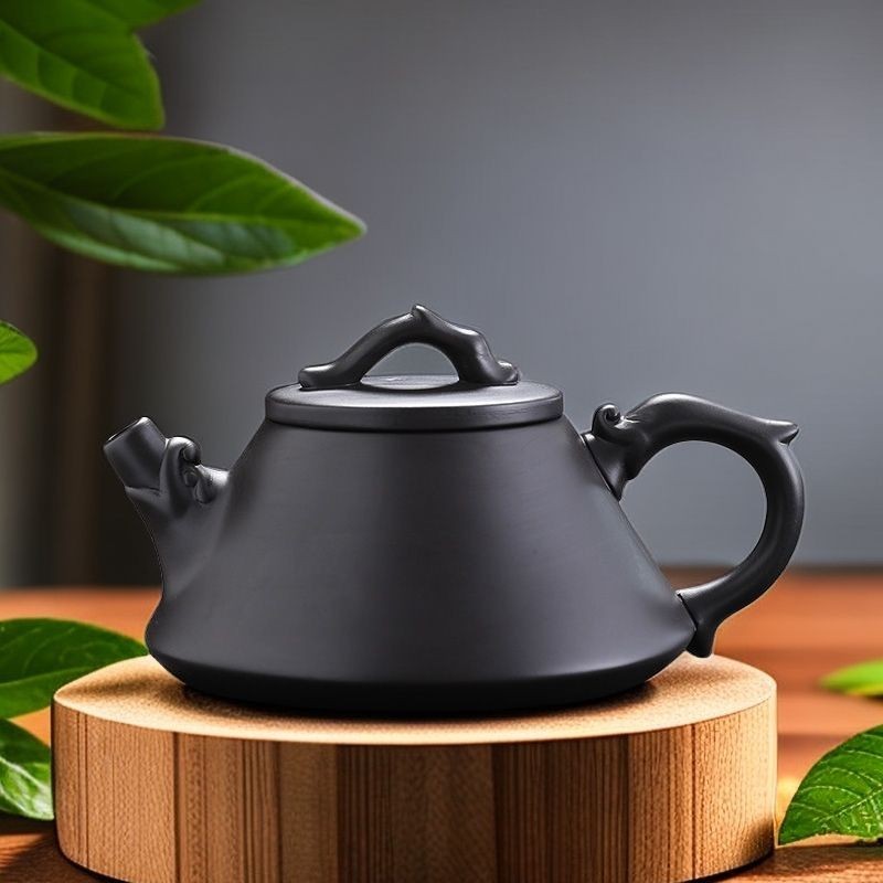 ❤️【鳳鳴壺】高檔紫砂石瓢壺鳥叫聲家用大容量半手工茶具浮雕泡茶壺