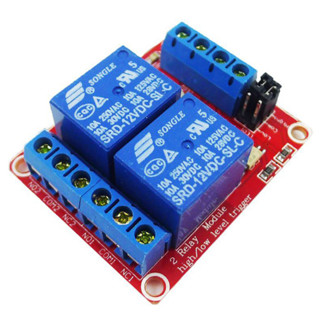 Dc 12V 2 通道繼電器模組,帶光耦隔離 H/L 電平觸發器,適用於 Arduino