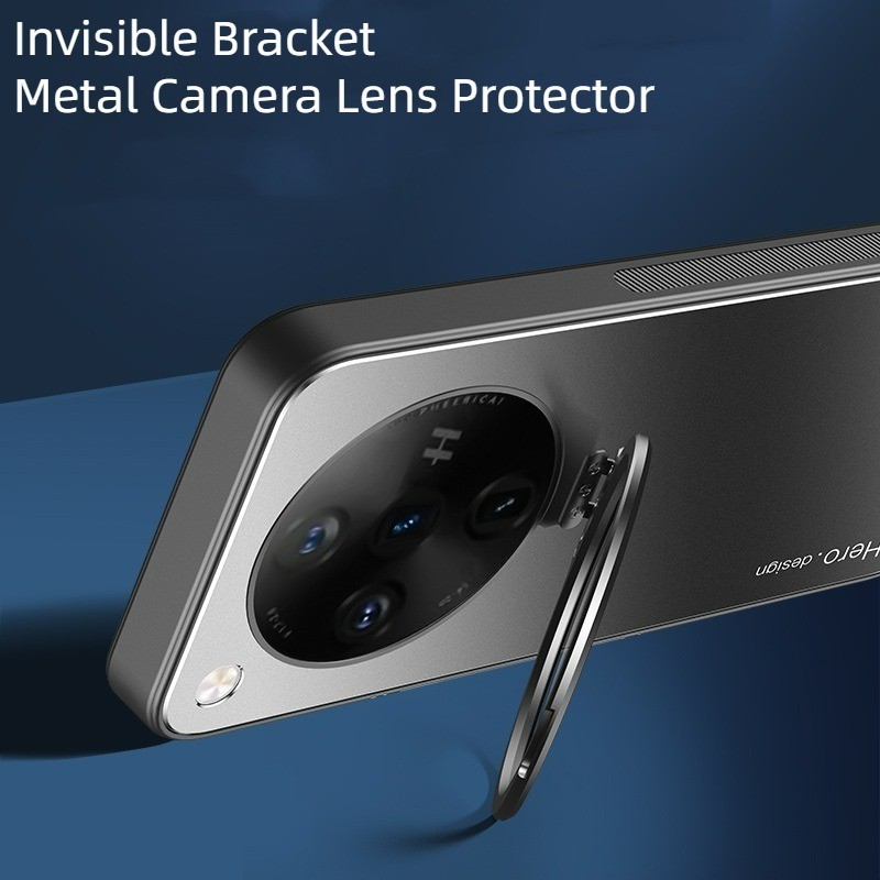 豪華金屬玻璃相機鏡頭保護膜隱形支架防震硬手機殼適用於 OPPO Find X7 Ultra X7 X6 Pro X 6