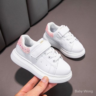 【現貨】Baby·Wong兒童小白鞋春秋季新款女童鞋子男童板鞋幼兒園春秋白色運動鞋