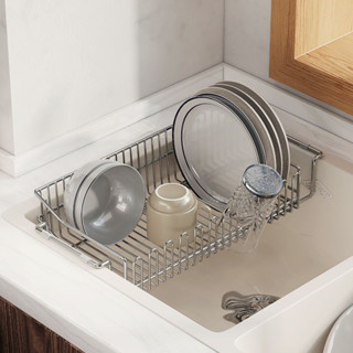 現貨 304不鏽鋼廚房水槽碗碟瀝水架過濾網洗碗池洗菜盆伸縮碗盤架