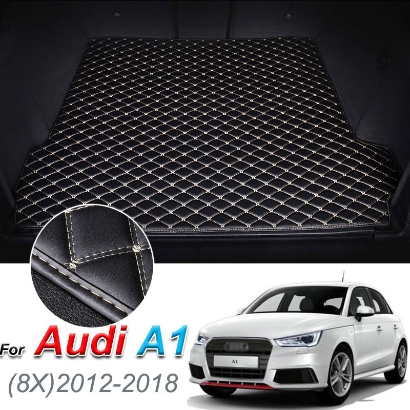 定制皮革汽車後備箱墊適用於奧迪 A1 2012-2018 後備箱地板墊托盤地毯貨物襯墊配件
