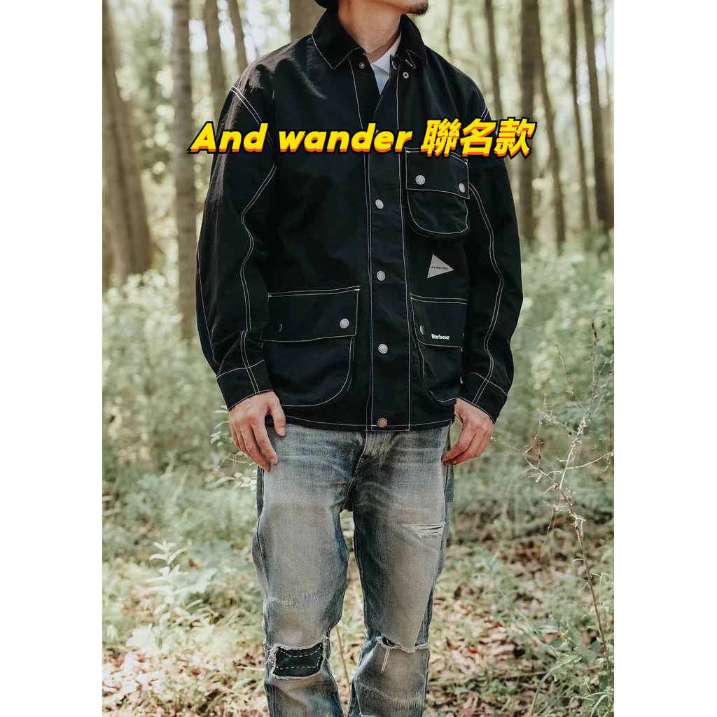 And wander x Barbour 聯名款 復古獵裝 機能多口袋襯衫夾克外套 男女款