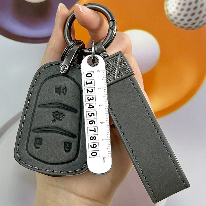 凱迪拉克凱雷德 ATS XT4 XT5 XT6 CTS 智能遙控鑰匙套鑰匙扣保護袋汽車配件汽車鑰匙包