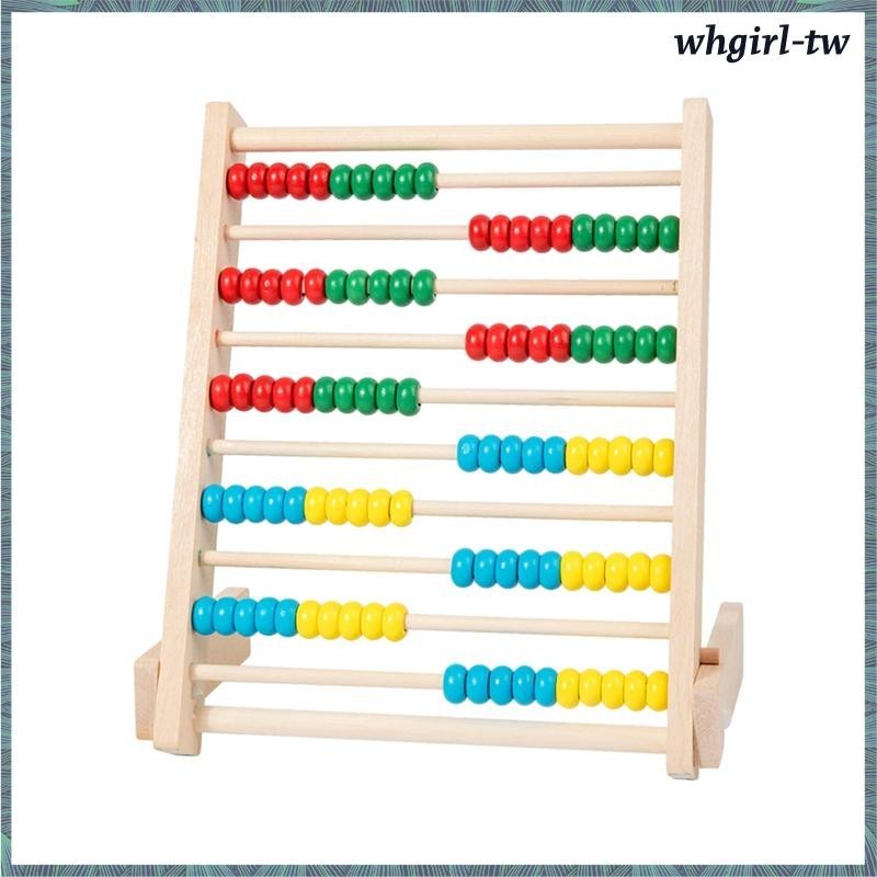 [WhgirlTW] 10 排木製計數架算盤木製數學遊戲玩具適合小學兒童