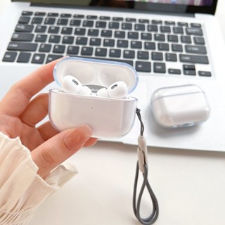 Airpods pro2保護套耳機套適用蘋果耳機第五代透明TPU耳機掛繩