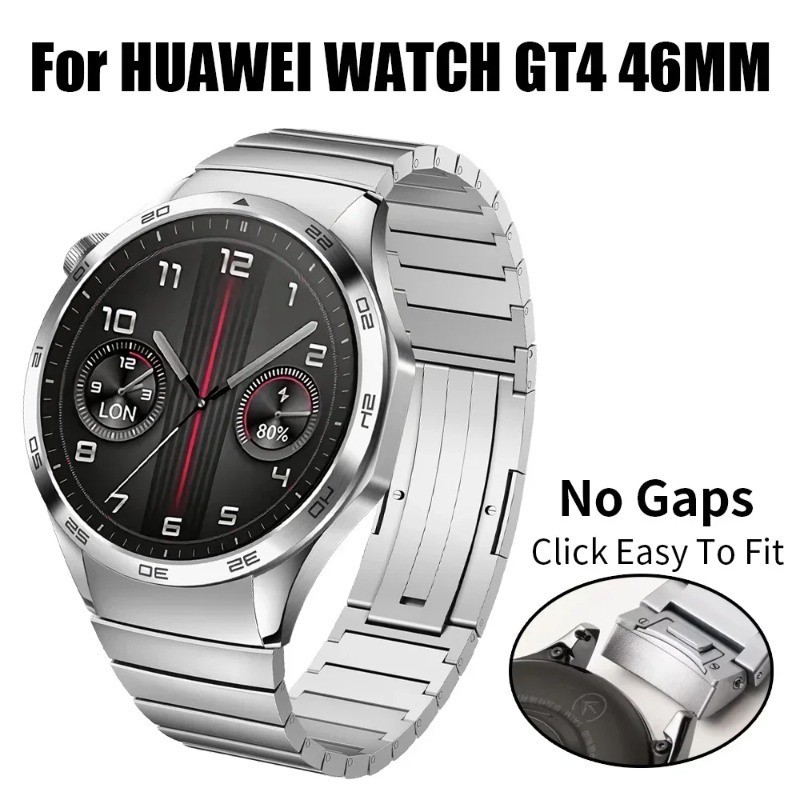 華為 Huawei WATCH GT 4 46mm GT4 官方風格點擊易貼合替換錶帶的無間隙不銹鋼金屬錶帶