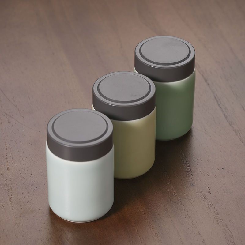 青瓷小號迷你茶葉罐便攜旅行存茶罐陶瓷新款小茶罐密封茶葉包裝盒4.7