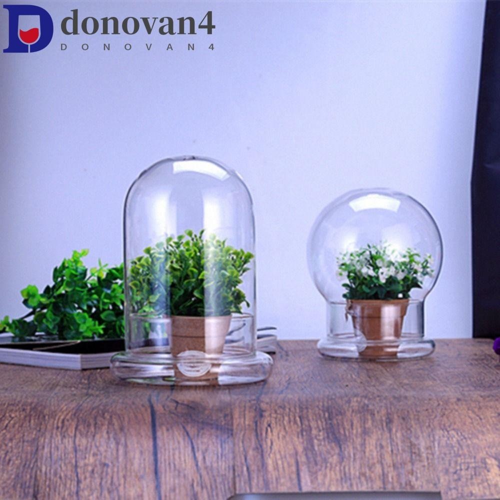 DONOVAN圓柱形植物花瓶,保鮮無味微型景觀瓶,多用途防塵耐熱透明玻璃罩家庭