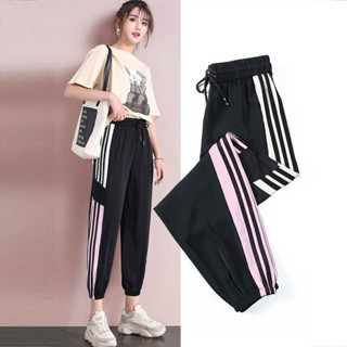 薄款ins運動褲女春夏哈倫褲原宿bf風hiphop學生韓版潮寬松休閑褲 夏天長褲 顯瘦長褲 韓版長褲 大尺碼褲子