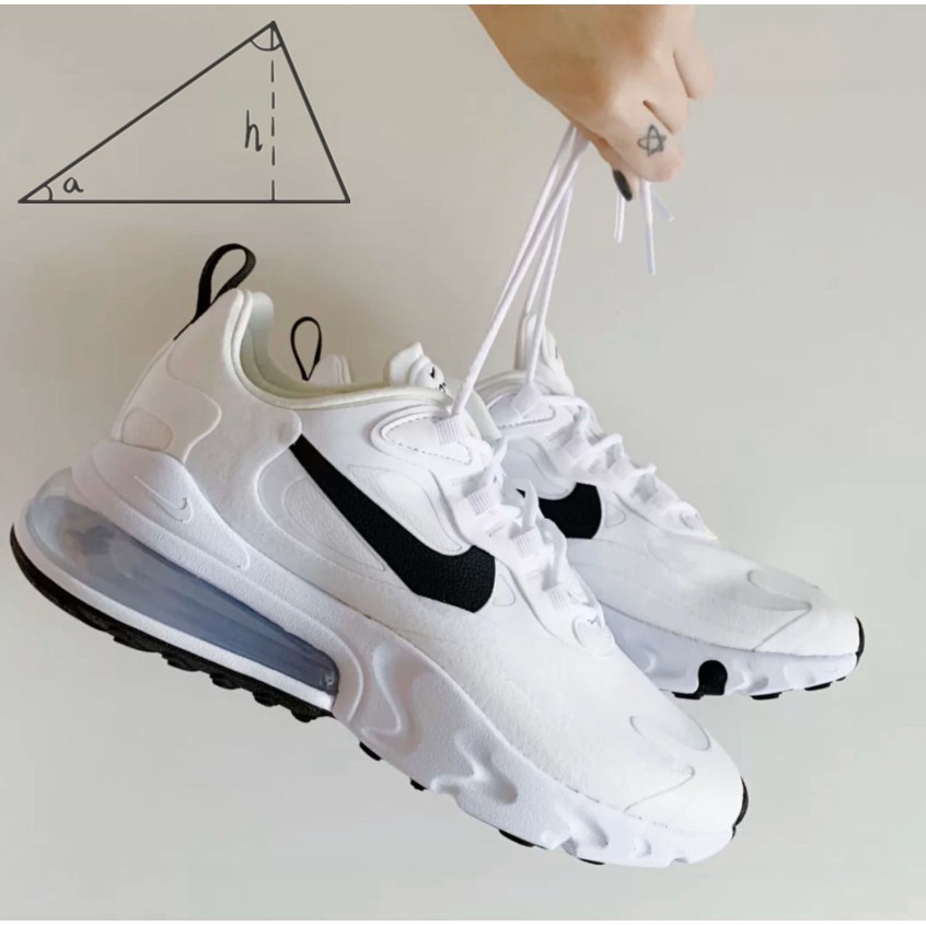 高品質 Nike Air Max 270 React 黑白 奶茶色 男女鞋 運動鞋 氣墊跑鞋 女神鞋 白色 白藍 白粉