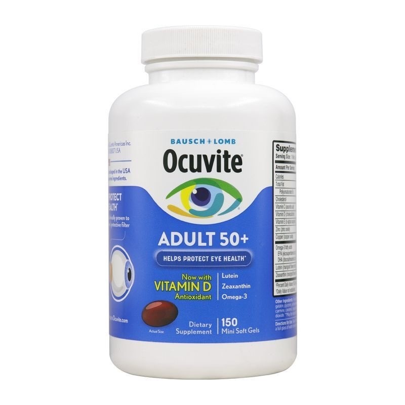 代購鏈接 博士倫Ocuvite Adult 50+ 金盞花150顆 金盞花萃取 成人中老年葉黃素破（破損二手福利價一入）