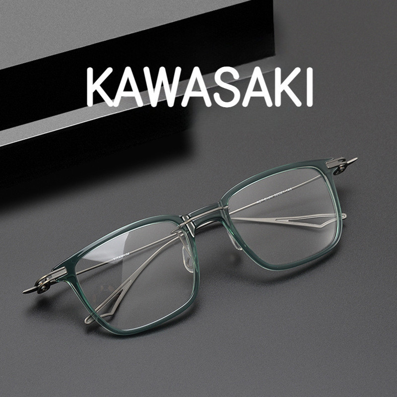 【Ti鈦眼鏡】刀鋒戰士同款 純鈦眼鏡框 川崎和男Kawasaki ACT-Eiagt板材方形全框復古男女士近視眼鏡框架