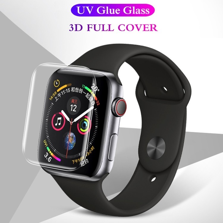 新款 UV 液體曲面全膠全屏鋼化玻璃適用於 Apple Watch 系列 44mm