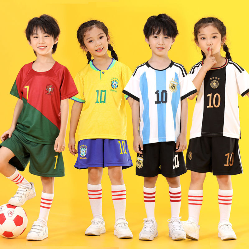 兒童足球服套裝男女童中小學生比賽運動服寶寶幼兒園表演 球衣 春季運動正當時