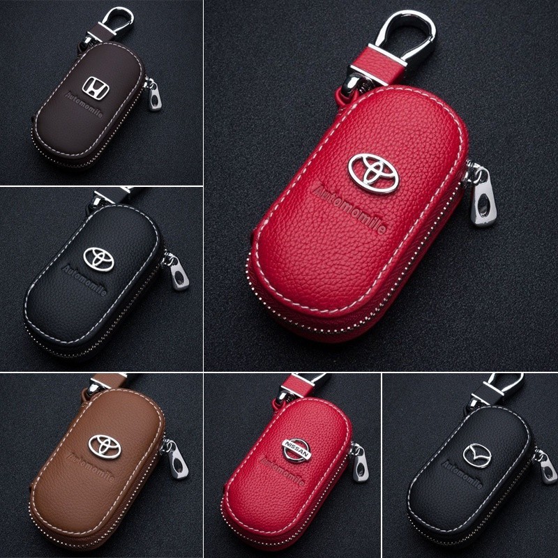 豐田 Perodua Proton Toyota Honda 汽車配件的新車標誌鑰匙包皮革鑰匙套