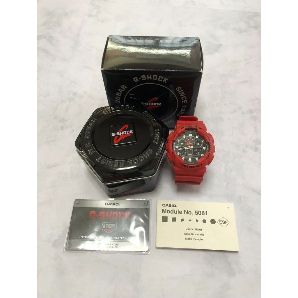 CASIO 手錶 G-SHOCK 紅色 電子 類比 mercari 日本直送 二手