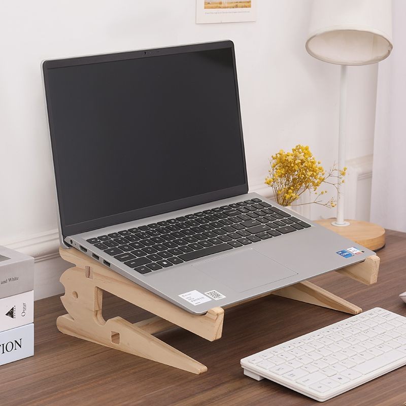 筆電支架桌面增高架懸空散熱底座立式創意收納實木墊高底座