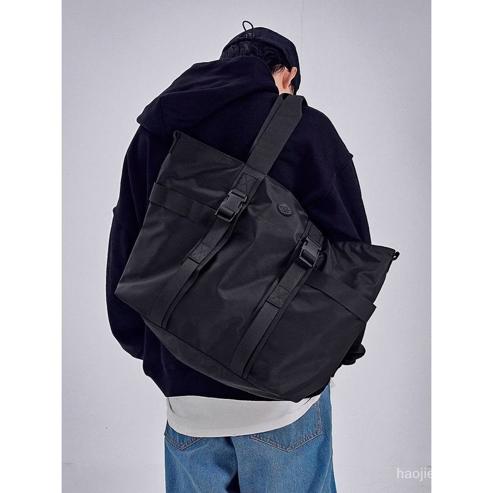 機能斜背包手提單肩大容量多用途郵差包托特包潮牌背包電腦男旅行