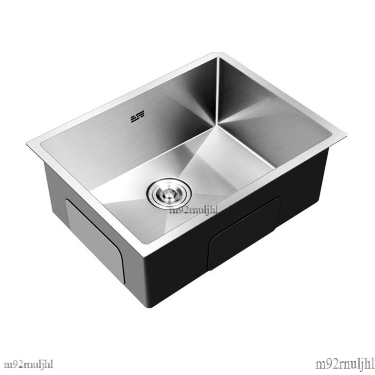 4MM加厚不銹鋼水槽單槽台下盆嵌入式 手工廚房洗菜盆洗碗水池水槽 洗手槽 洗碗槽