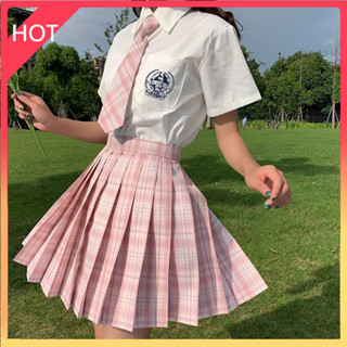 特惠🔥日系JK制服【少女心事套裝】日系春夏jk格裙 制服短裙 水手服套裝 少女粉色短裙 百褶裙 學院風百搭半身裙百褶裙