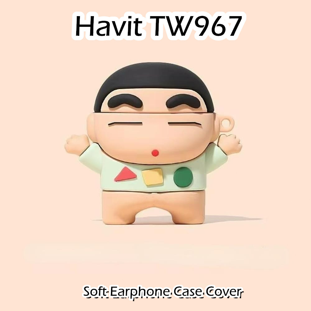 【潮流正面】適用於 Havit TW967 保護套時尚卡通系列軟矽膠耳機套保護套 NO.1